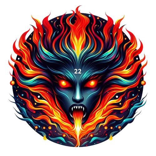 Flammende Monsteransigt