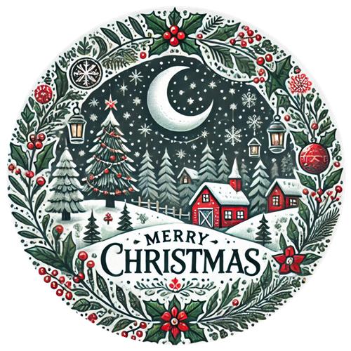 Merry Christmas Winter Scene