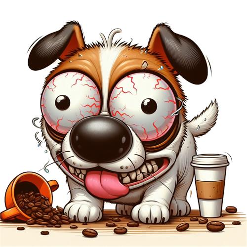 Kaffeglad Hund med Store Øjne
