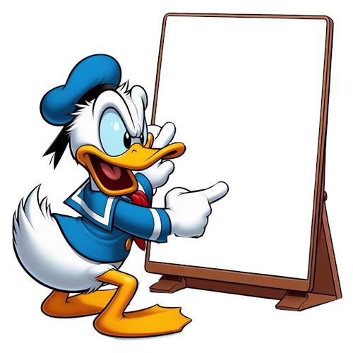 Donald Duck ved tavlen