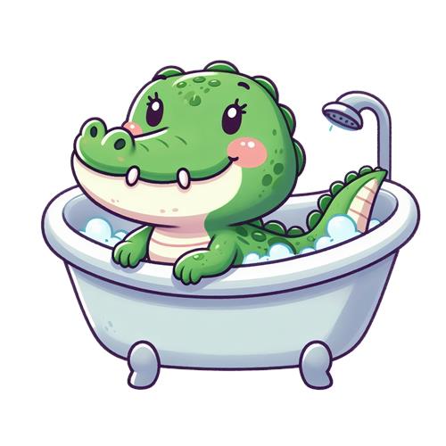 Krokodille i Badekar