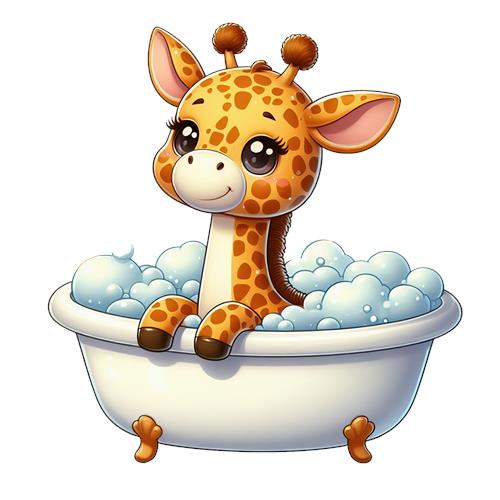 Giraffe i Badekar