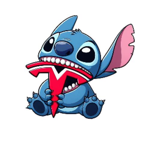 Stitch med Tesla-logo