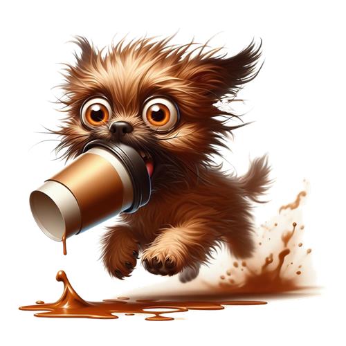 Hvalp med Kaffe Kop