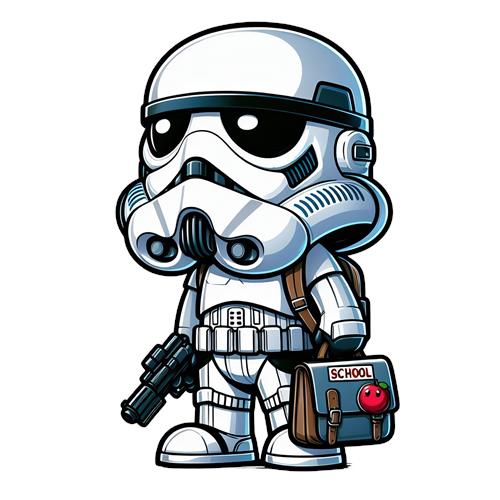 Kawaii Stormtrooper med Skoletaske