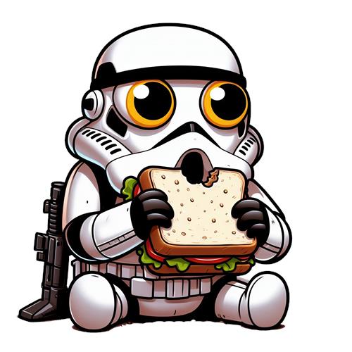 Sulten Stormtrooper med Sandwich