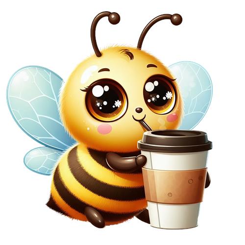 Sød bi med kaffe