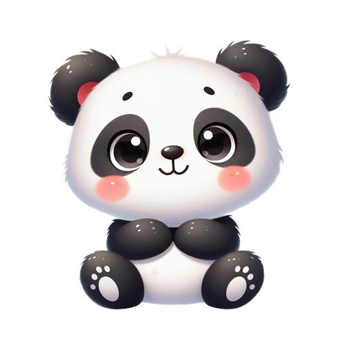 Sød tegning af en panda