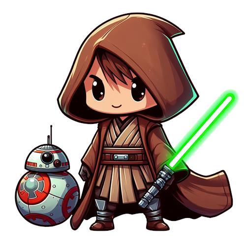 Chibi Jedi with BB-8
