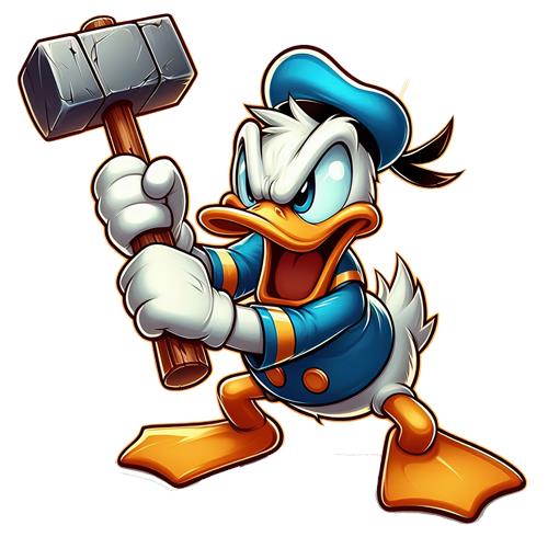 Donald Duck with a Hammer