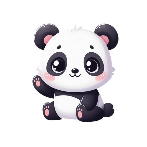 Sød lille panda med store øjne
