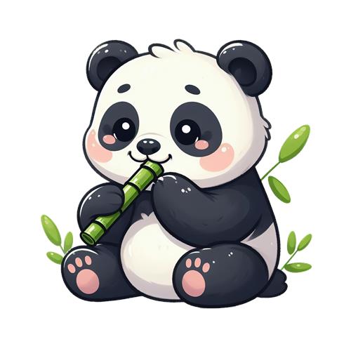 Sødt panda der spiller på fløjte