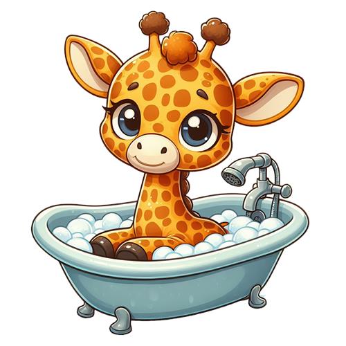 Giraffe i Badekar