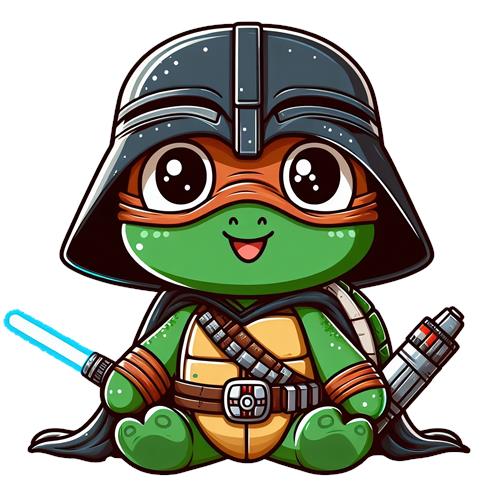 Kawaii Skildpadde Jedi