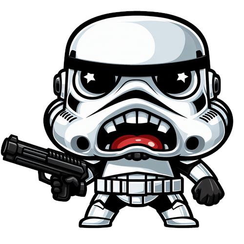 Kawaii Stormtrooper med pistol
