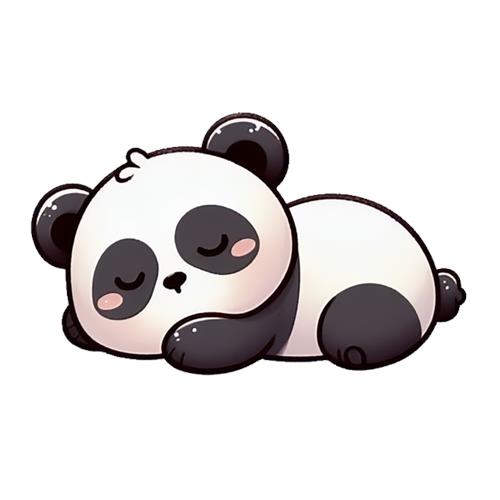 Sovende Panda i Tegneserieform