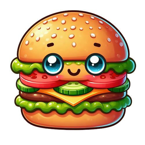 Sød hamburger med store øjne