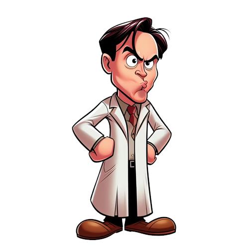 Grumpy Scientist Character
