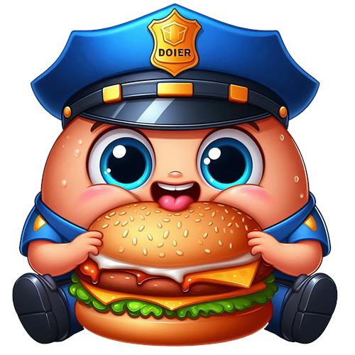 Sød politibetjent burgerfigur