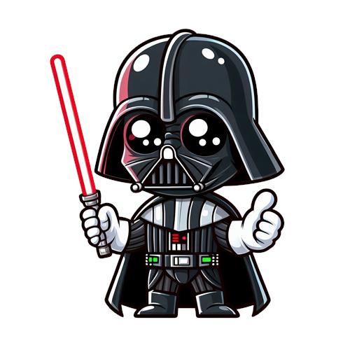 Charmerende Darth Vader med lyssabel