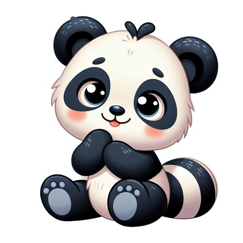 Sødt tegnet panda-barn