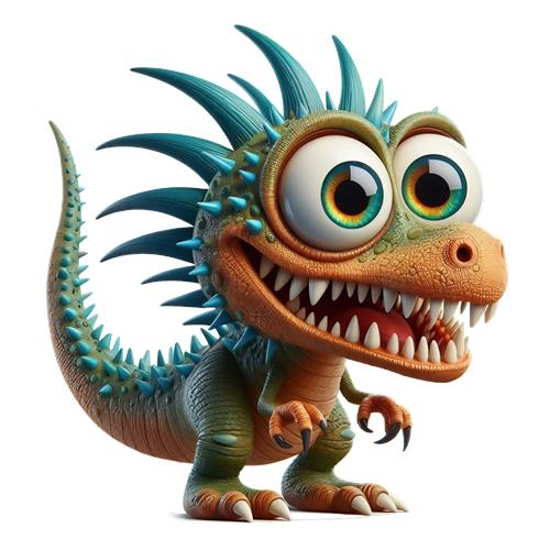 Farverig Tegneserie Dinosaur
