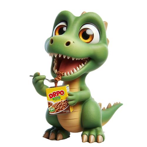 Sødt dinosaur barn med snacks