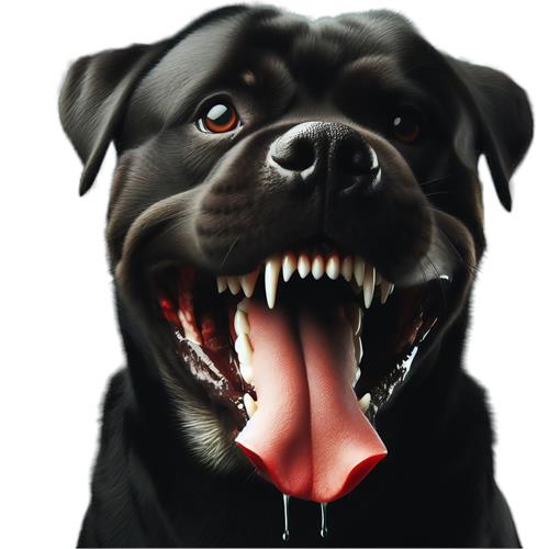 Vild Rottweiler med Åben Mund