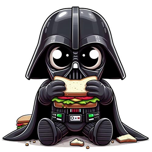 Sødt Darth Vader med Sandwich