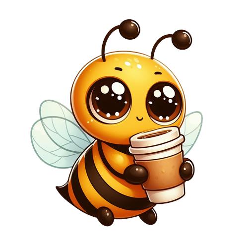 Sød bi med kaffe