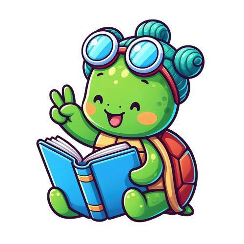 Glad Skildpadde Læser En Bog