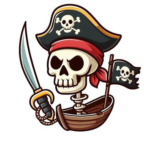 Skeletpirat i Skib