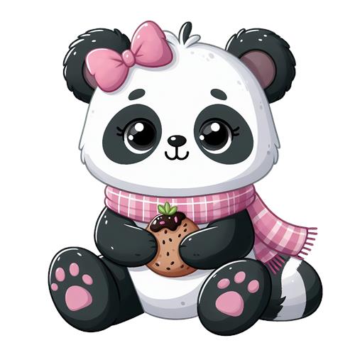 Sød panda med småkage