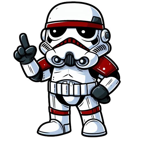 Kawaii Stormtrooper med V-tegn