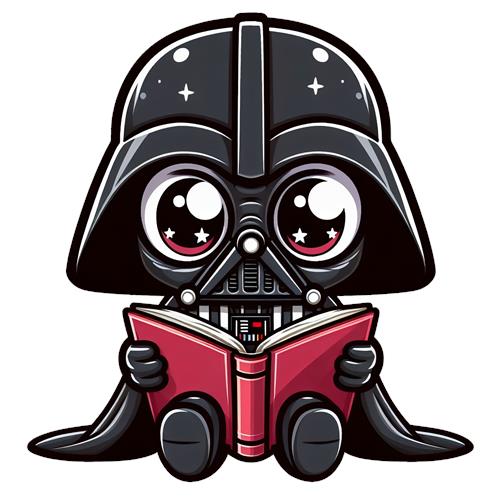 Sødt Darth Vader med en bog
