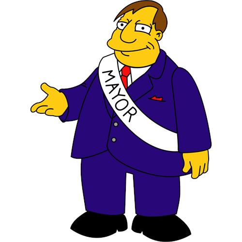 Karakter fra Simpsons som borgmester