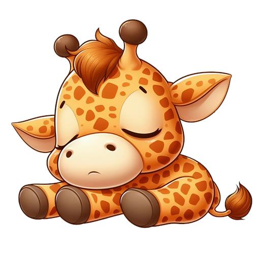 Sødt sovende girafbarn