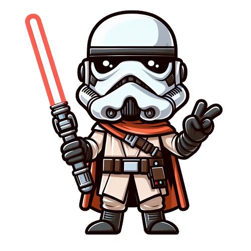 Kawaii Stormtrooper med lyssværd