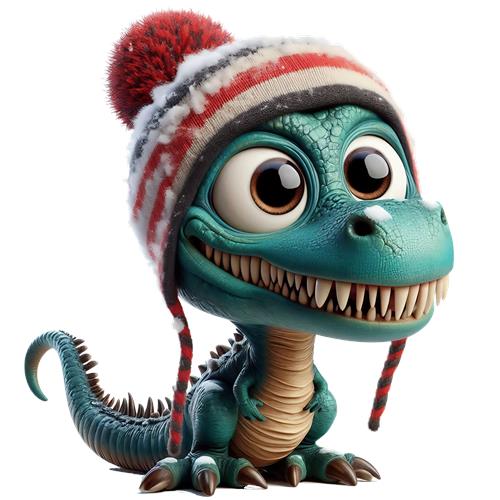 Sødt dinosaurustyr med hue