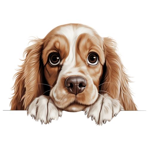 Sød brun og hvid cocker spaniel