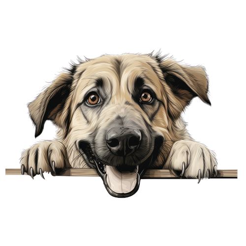 Sød hund med poter på kanten