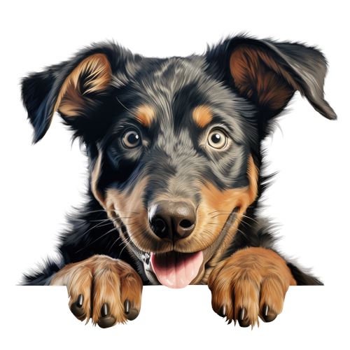 Sød hund med poter og tungen ude