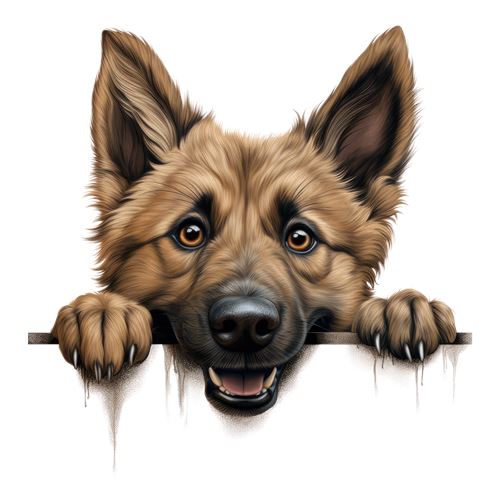 Sød schæferhund med poter på kanten