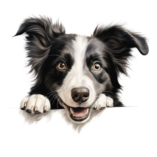 Sød sort-hvid border collie