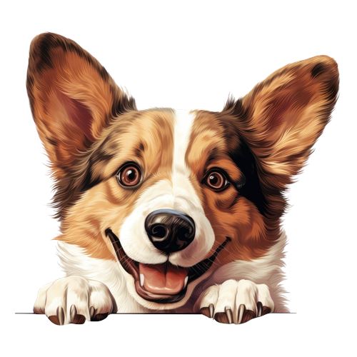 Sød corgi-hund med store ører