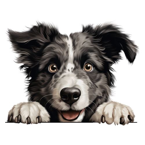 Sød border collie med poter