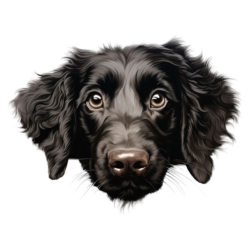 Sort og hvid spanielhund