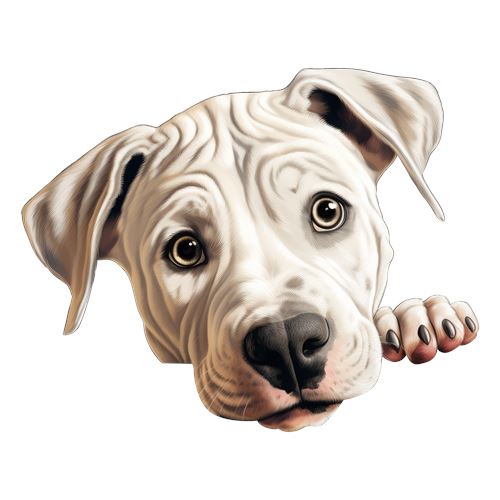 Sød hund med poter over kanten