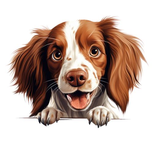 Sød brun og hvid hund