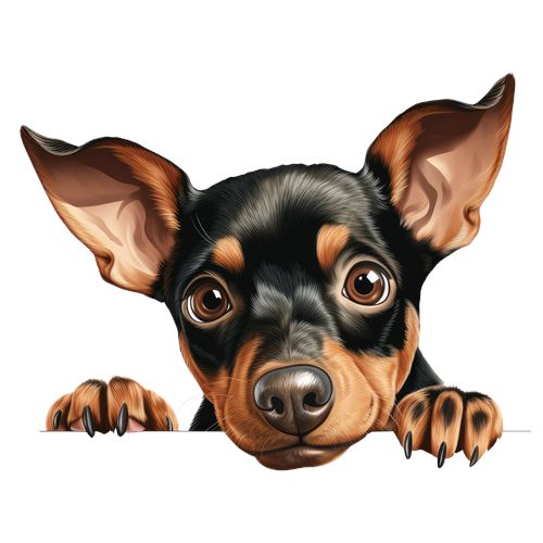 Sød sort og brun chihuahua med store ører